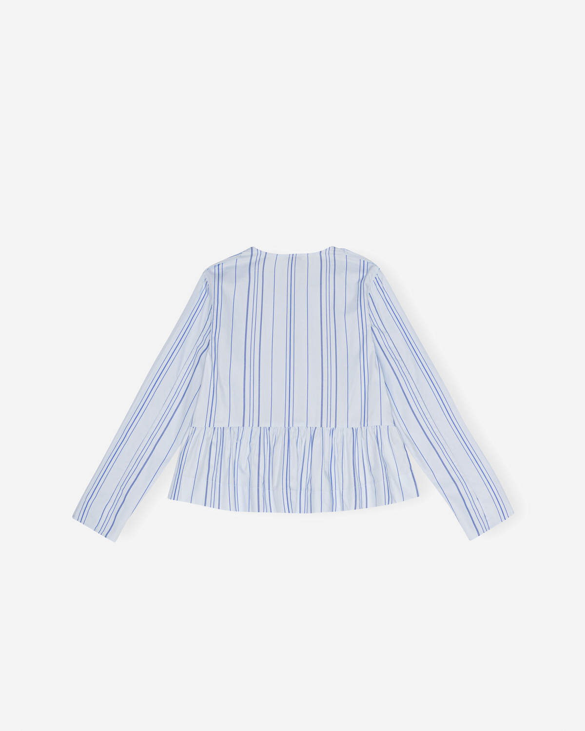 Twill Stripe Peplum Blouse - Heather