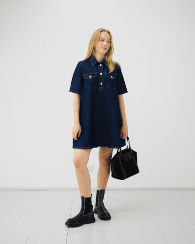 Heavy Denim Mini Dress - Rinse