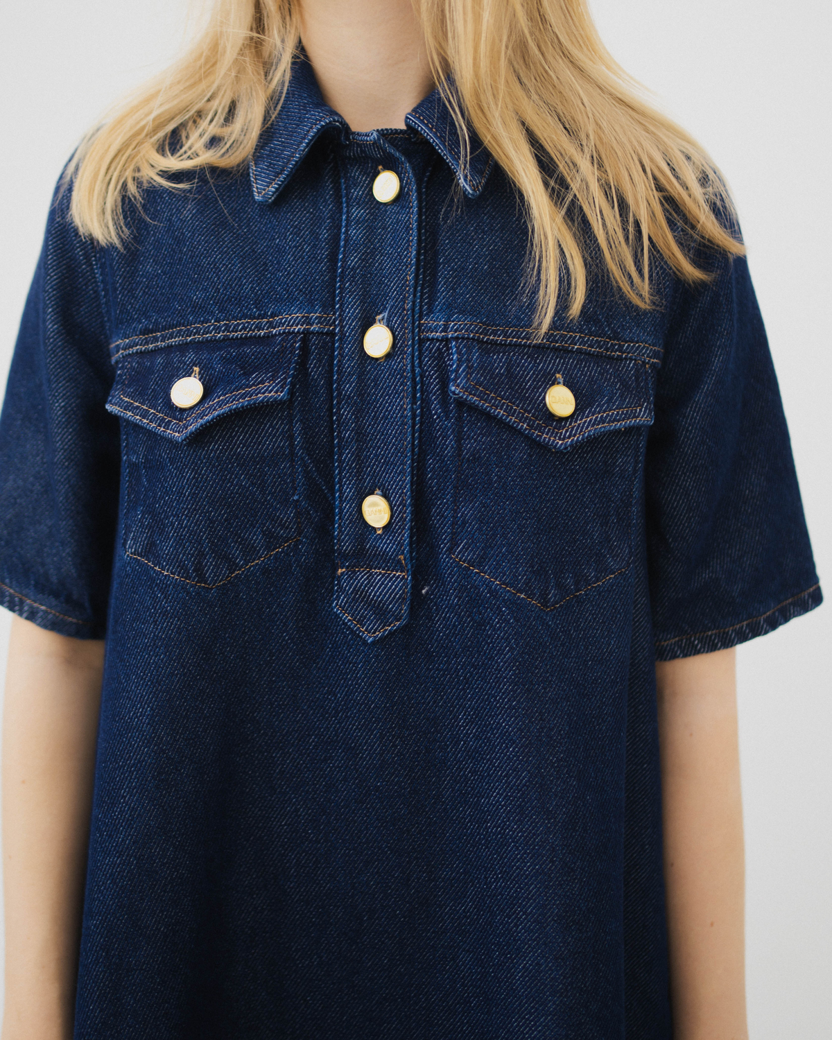 Heavy Denim Mini Dress - Rinse