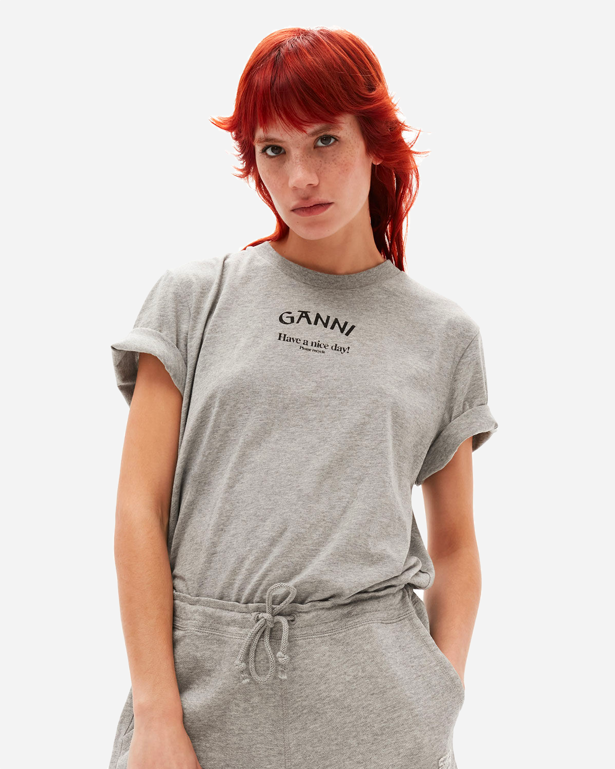 Thin Jersey Relaxed O-neck T-shirt - Paloma Melange