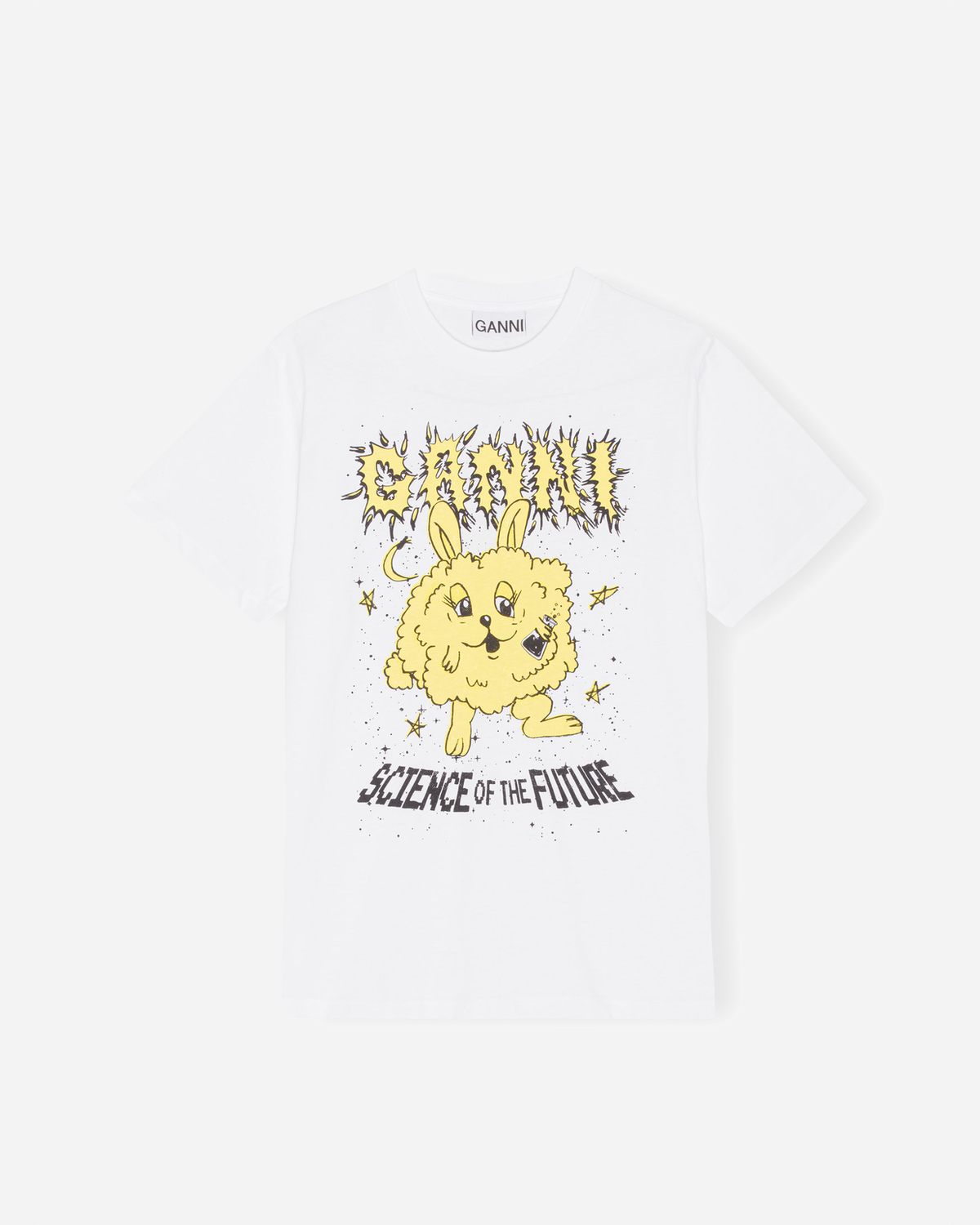 Basic Jersey Yellow Bunny Relaxed T-shirt - Bright White