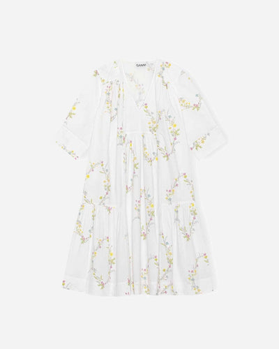 Gathered Panel V-neck Dress - Bright White - Munk Store