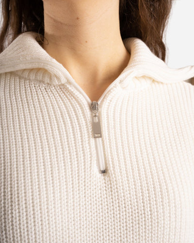 Half Zip Sweater - White - Munk Store