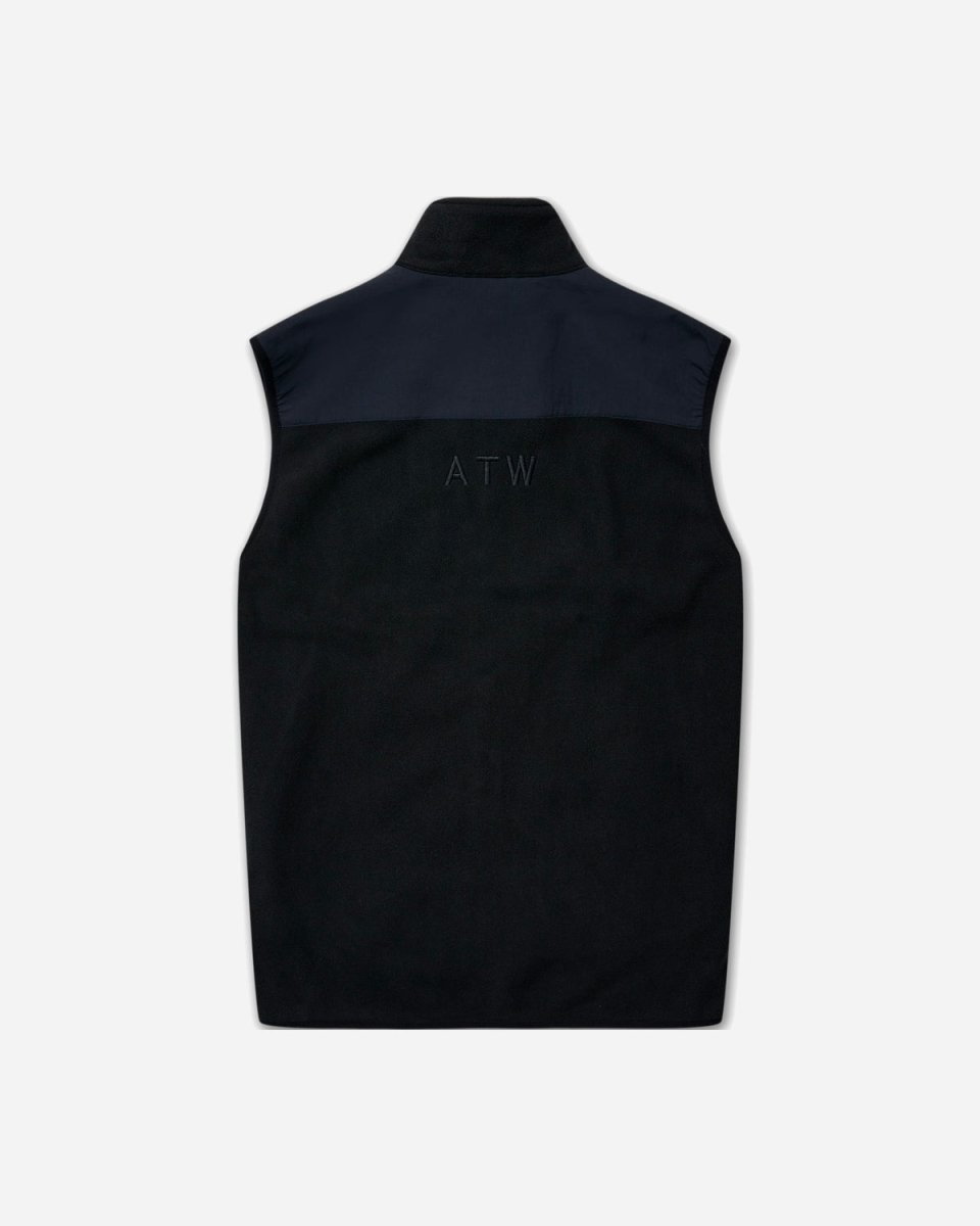 Halo Blocked Fleece Vest - Black - Munk Store