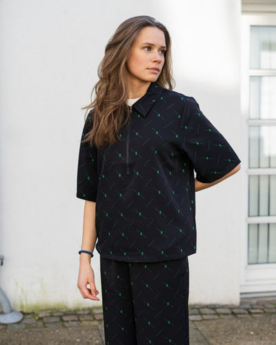 HanniGZ Blouse - Black/Green - Munk Store