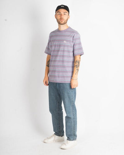 Heather Stripe Crew - Lavendar - Munk Store