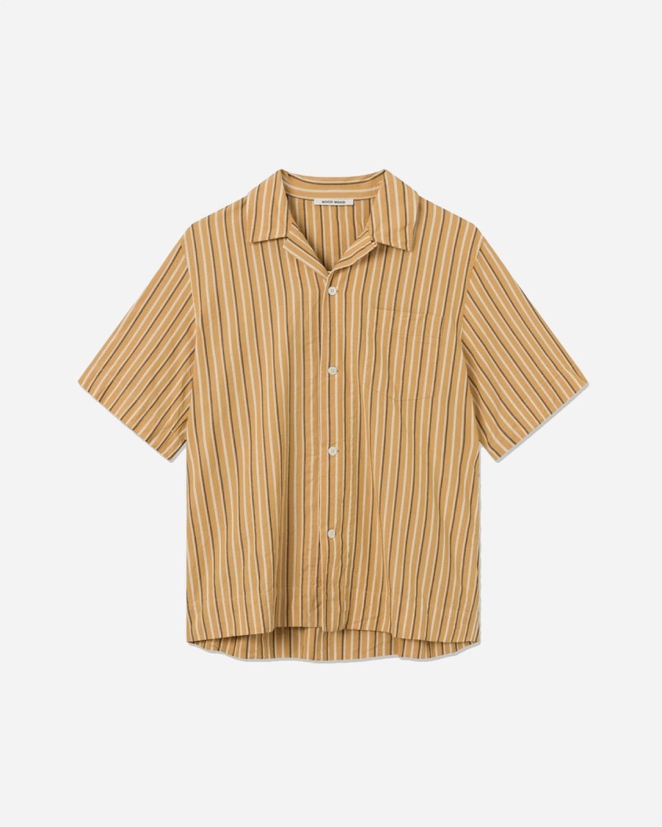 Johan Dobby Stripe Shirt - Ochre - Munk Store