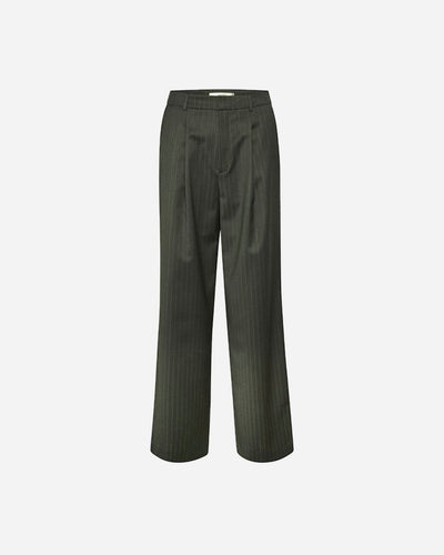 Kamarie GZ MW Pants - Dark Green Pinstripe - Munk Store