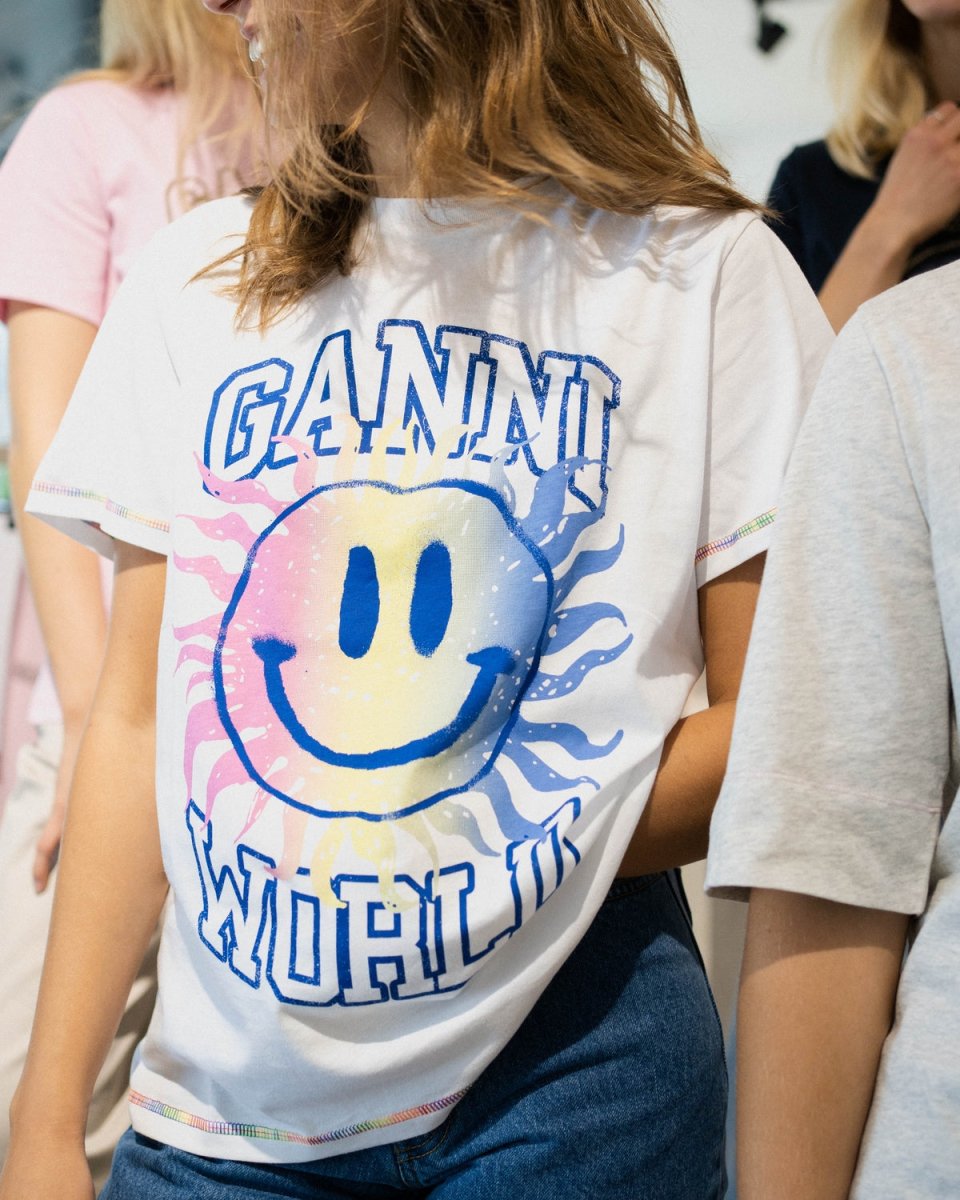 Light Jersey Smiley Relaxed T-shirt - Bright White - Munk Store