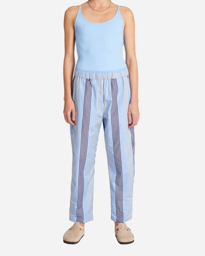 Louisiana Poplin Stripe Trousers - Light Blue - Munk Store