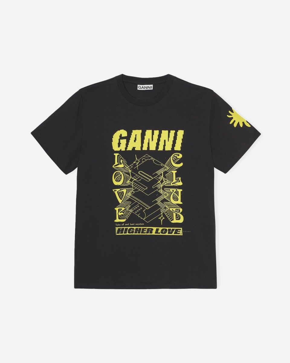 Love Print O-neck Relaxed T-shirt - Phantom - Munk Store
