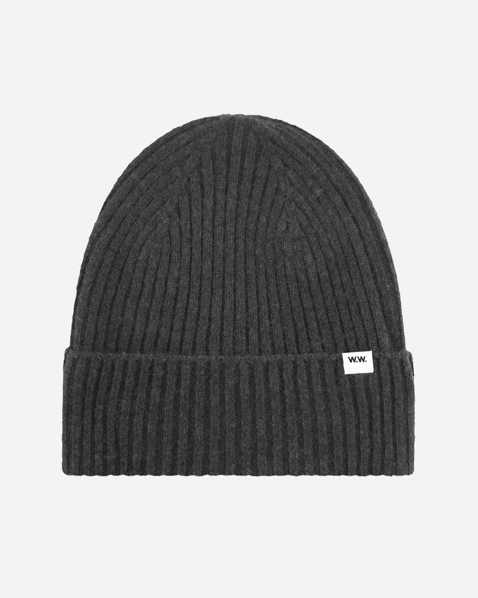 Luca brushed lambswool beanie - CHARCOAL MELANGE - Munk Store