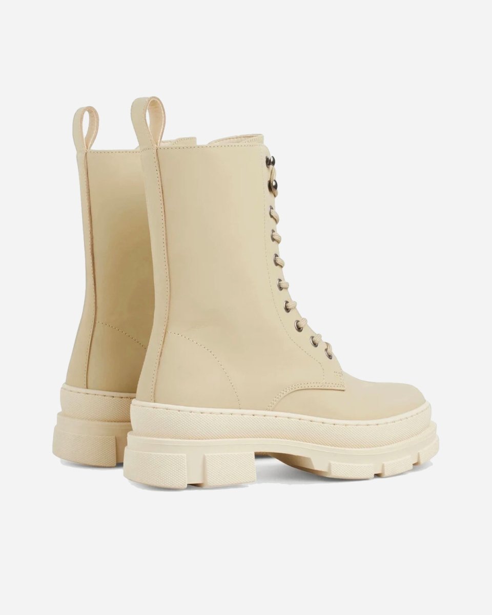 Lucy Boot - Off White Rubberised Leather - Munk Store