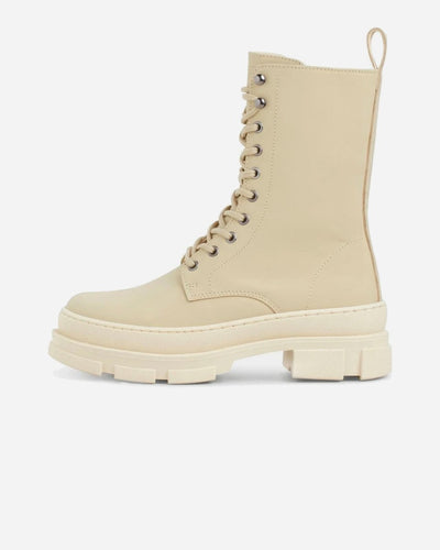 Lucy Boot - Off White Rubberised Leather - Munk Store