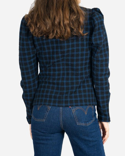 Lydia Blouse - Blue Check - Munk Store