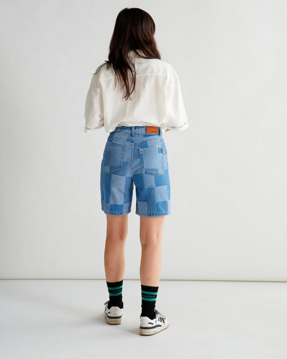 Maggie Patchwork Shorts - Blue - Munk Store