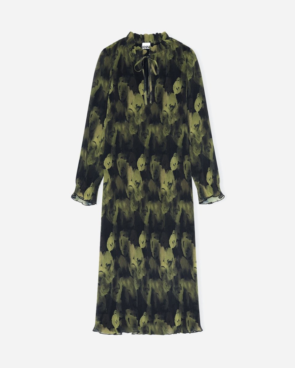 Maxi Dress Pleated Georgette - Olive Drab - Munk Store