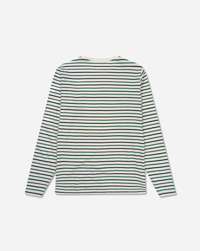 Mel Stripe LS T-shirt - Off White/Green Stripes - Munk Store