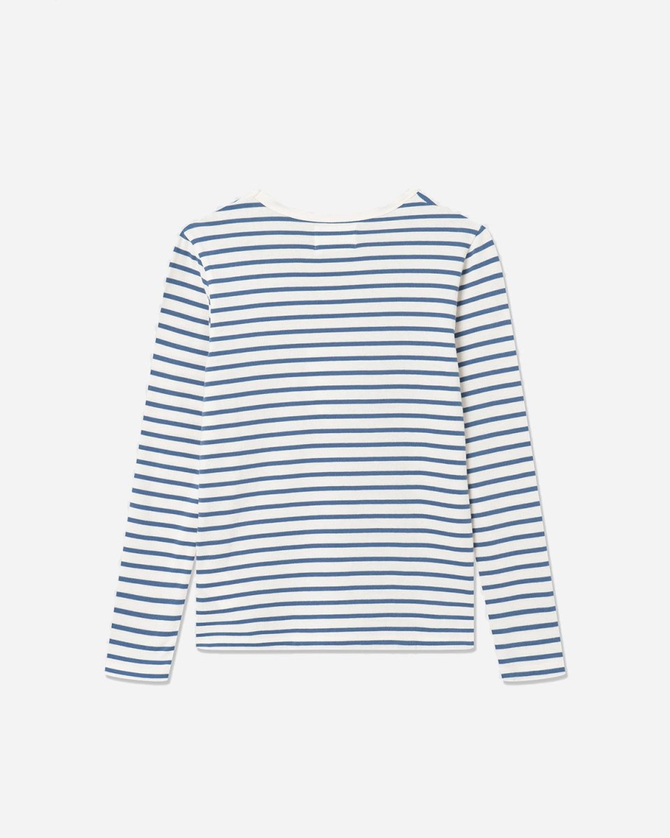 Moa Long Sleeve Kick - Off White/Blue Stripes - Munk Store