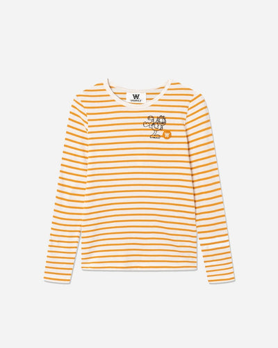 Moa Long Sleeve Kick - Off White/Orange Stripes - Munk Store