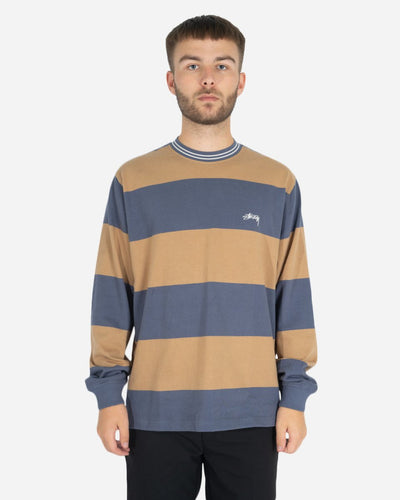 Moore Stripe LS Crew - Navy - Munk Store