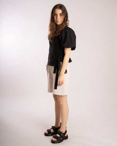 Nema Wrap Blouse - Black - Munk Store