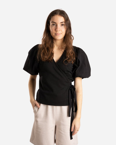 Nema Wrap Blouse - Black - Munk Store