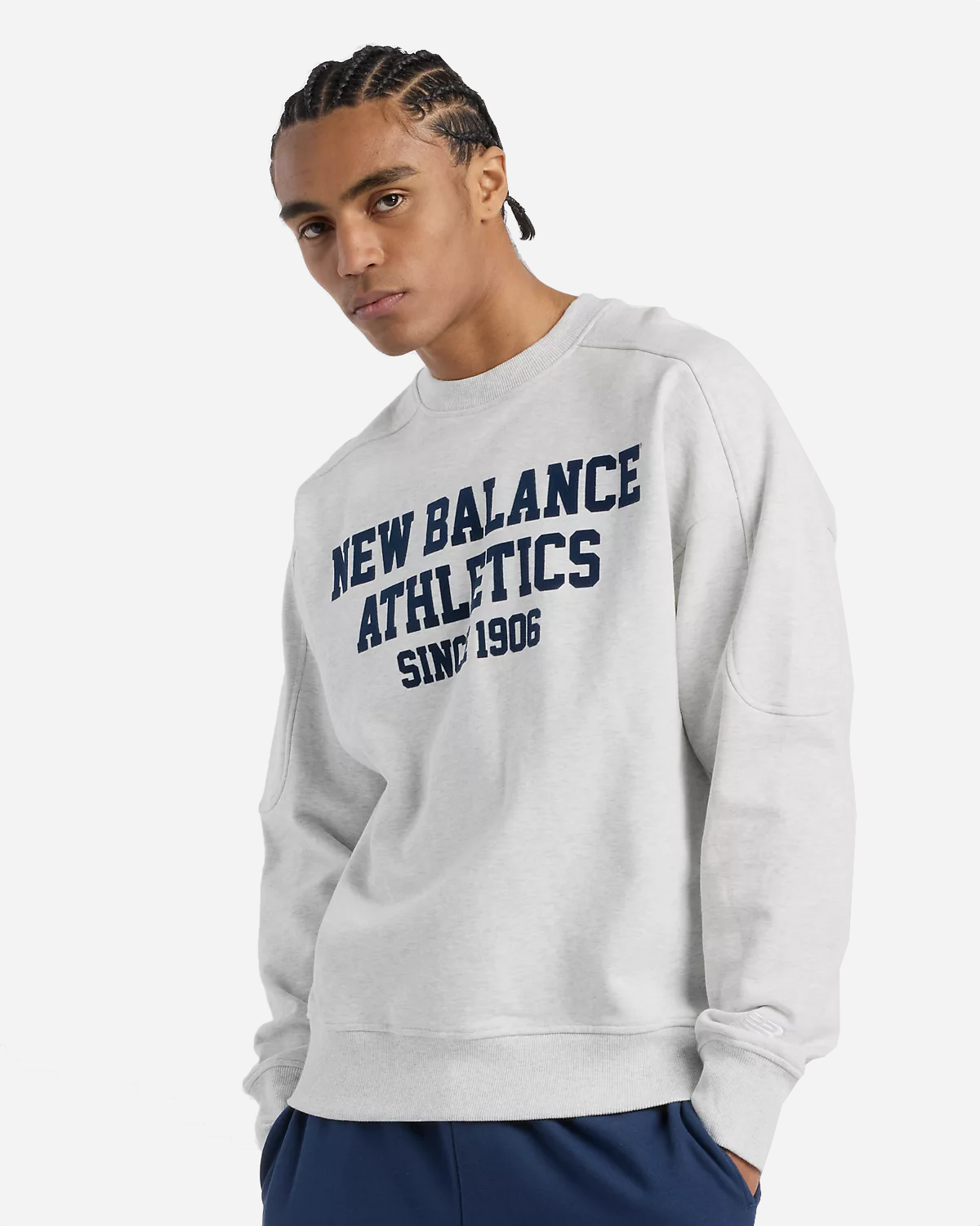 M's Varsity French Terry Graphic Crew - Ash Heather