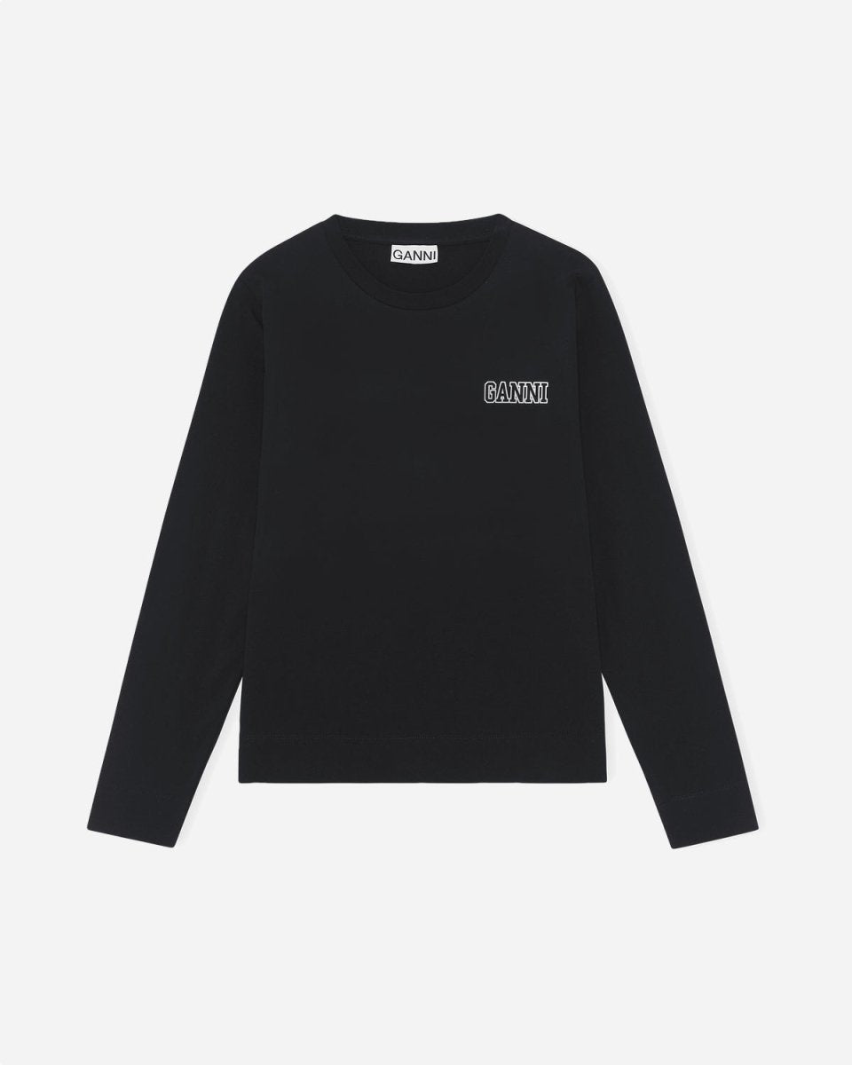 O-neck Long Sleeve T-shirt - Black - Munk Store