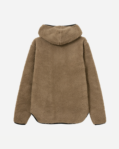 Langli Hooded Pile Jacket - Oak