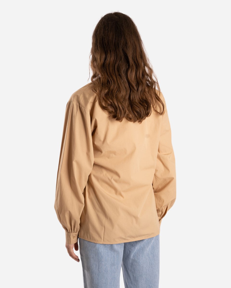 Oversized Overlap Blouse - Beige - Munk Store