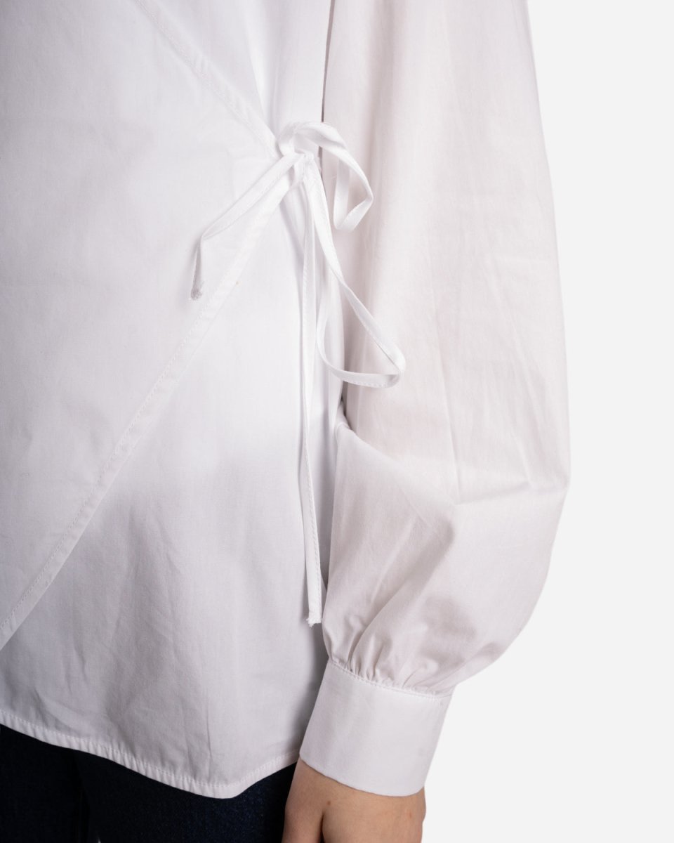 Oversized Overlap Blouse - White - Munk Store