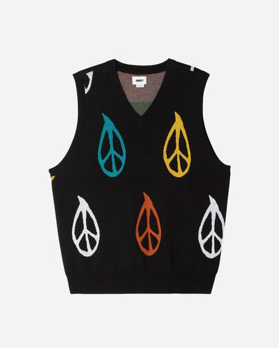 Peaced Sweater Vest - Black Multi - Munk Store