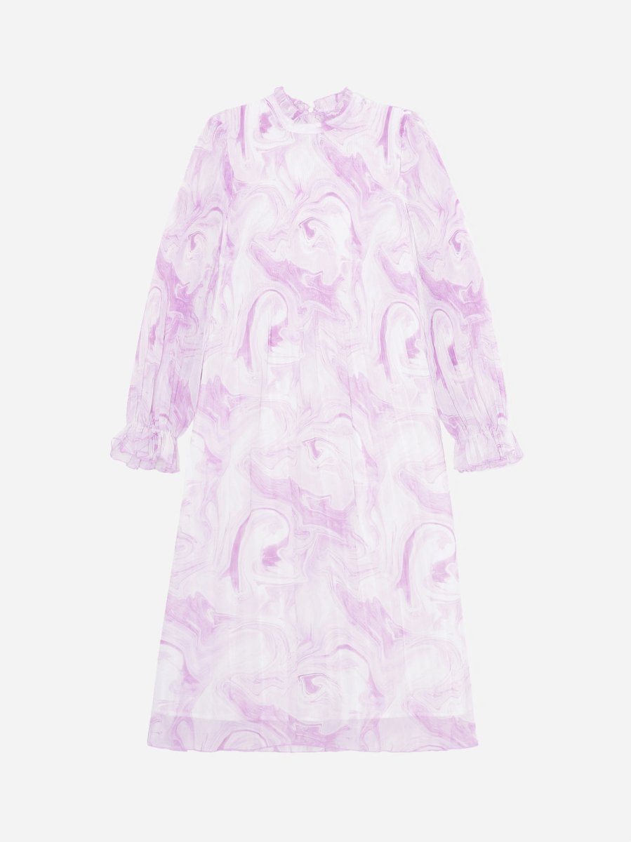 Pleated Georgette Dress - Orchid Bloom - Munk Store