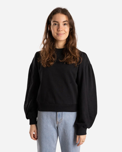 Puff Sleeve Sweatshirt - Black - Munk Store