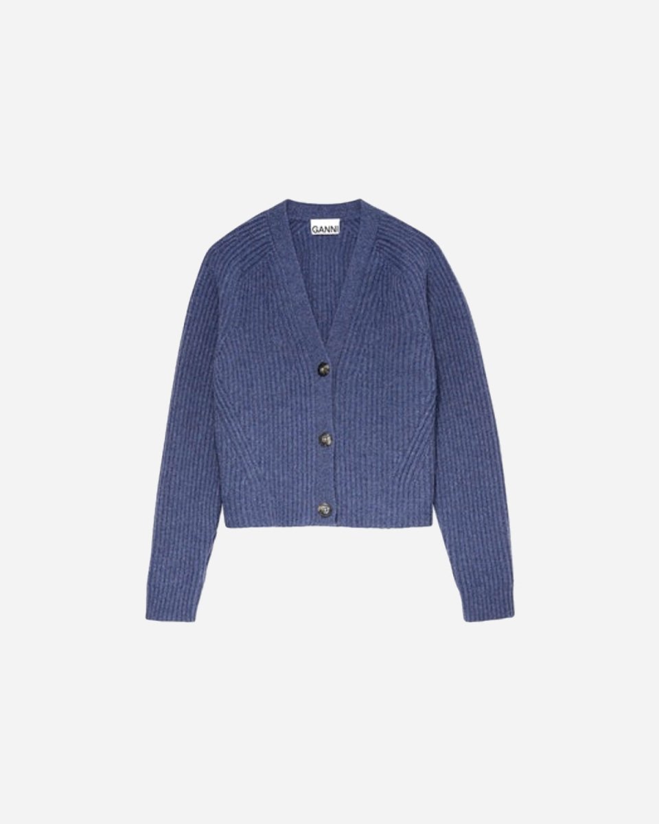 Shrunken V-Neck Cardigan in Dutch Blue main image 1