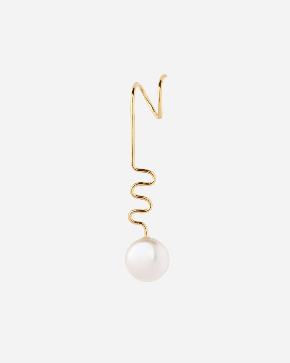 Rimini Twirl Earring Gold - Left - Munk Store