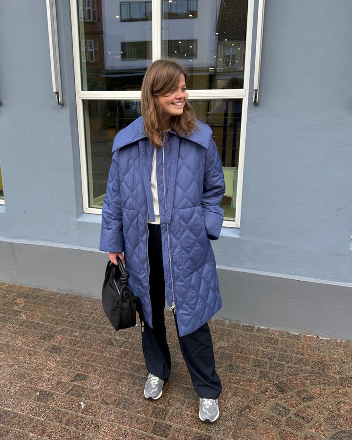 Cape Coat Ganni Recycled Ripstop Quilt Jacket GANNI Ganni Quilted