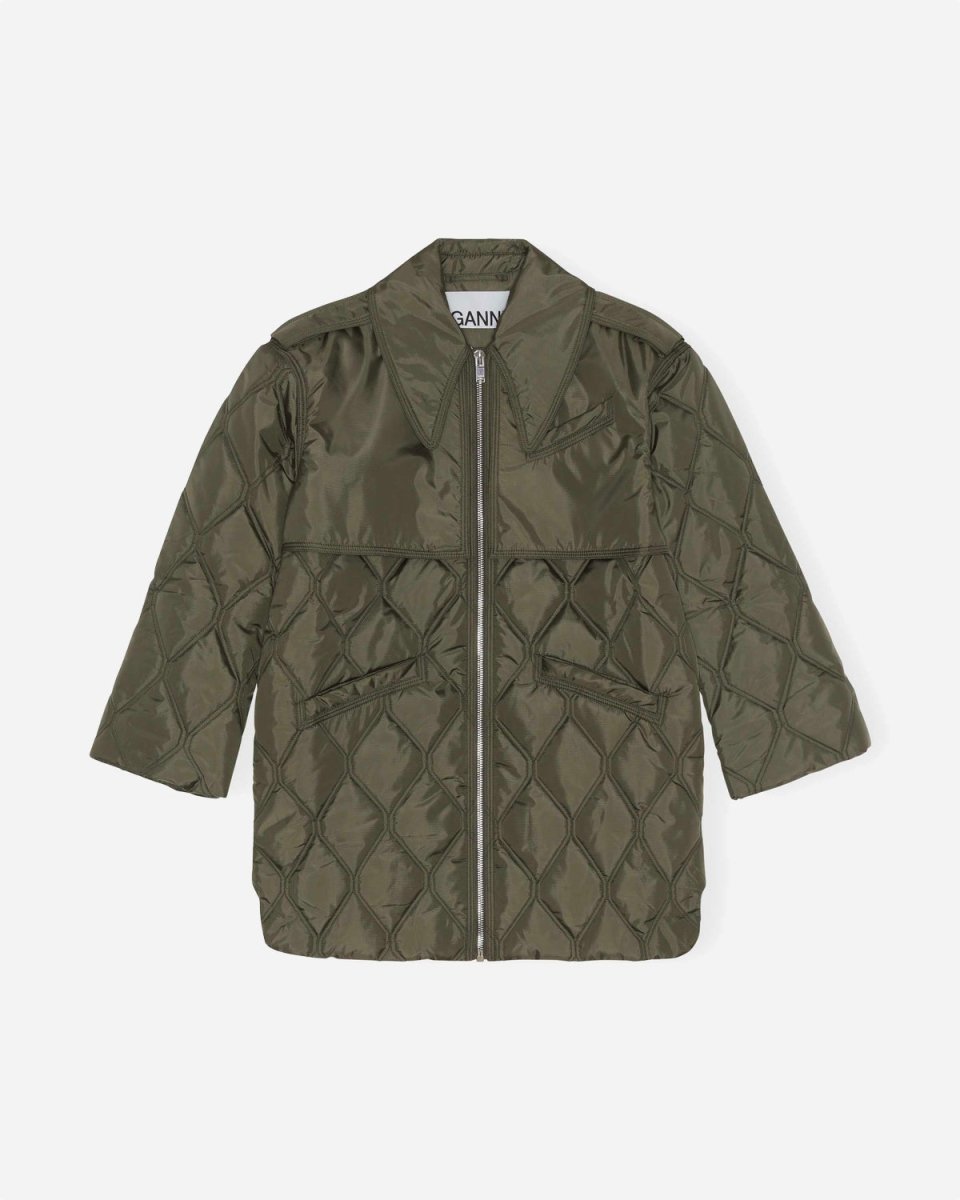 Ripstop Quilt Midi Jacket - Kalamata - Munk Store