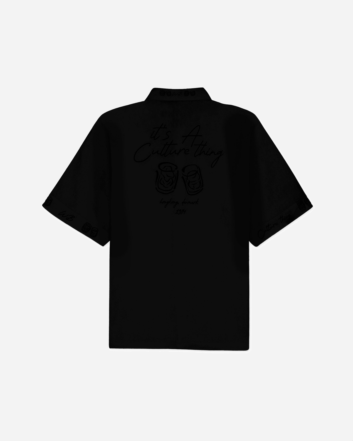 Wang Embroid Shirt - Black