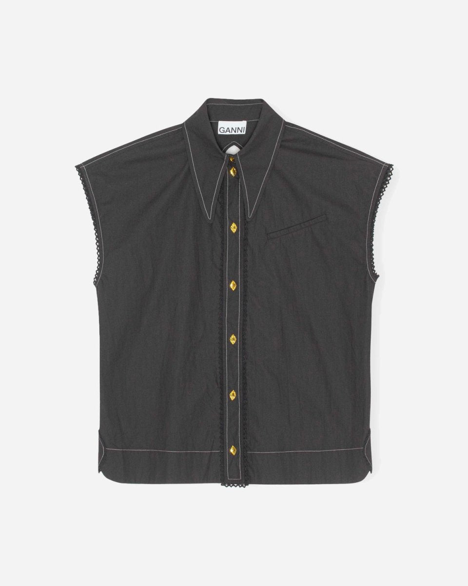 Sleeveless Diamond Shirt - Black - Munk Store