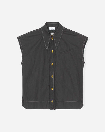 Sleeveless Diamond Shirt - Black - Munk Store