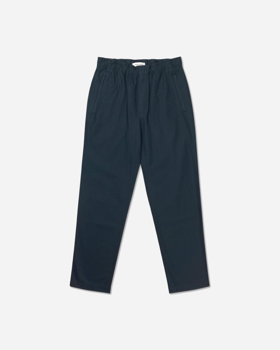 Stanley Crispy Check Trousers - Navy - Munk Store