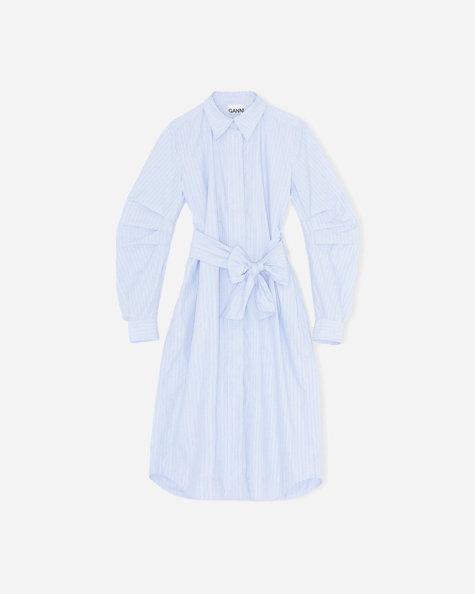 Stripe Cotton Dress - Brunnera Blue - Munk Store