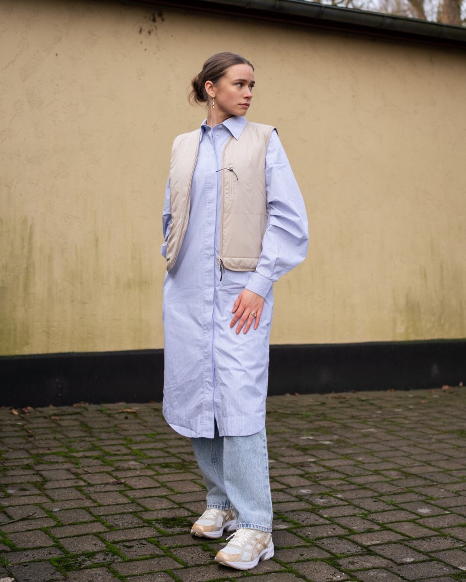 Stripe Cotton Dress - Brunnera Blue - Munk Store