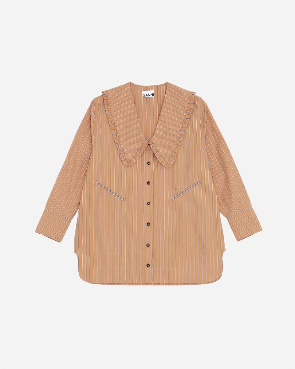 Stripe Cotton Oversized Shirt - Tigers Eye - Munk Store