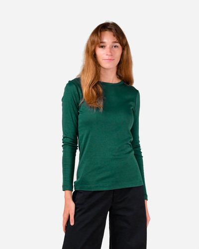 Selma Ls Tee - Moss Green
