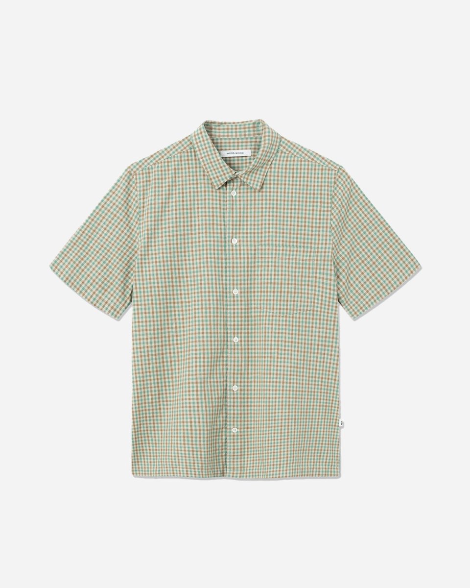 Thor Slub Check SS Shirt - Light Green - Munk Store