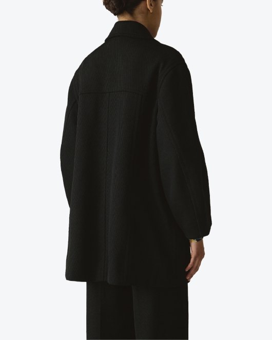 Twill Oversized Coat - Black - Munk Store