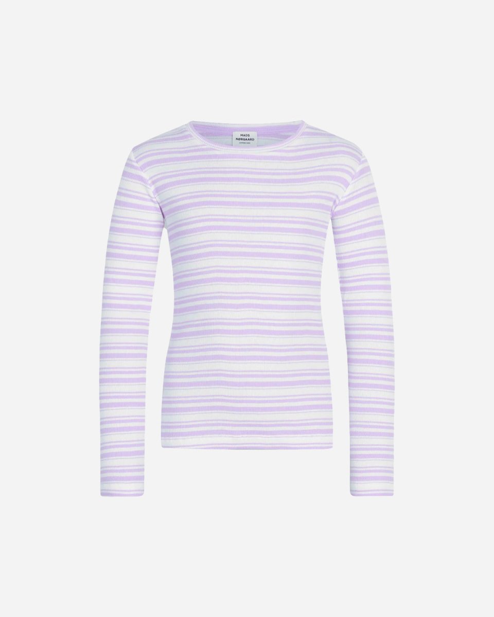 2x2 Cotton Stripe Talino Top - White Alyssum/Lavendula - Munk Store